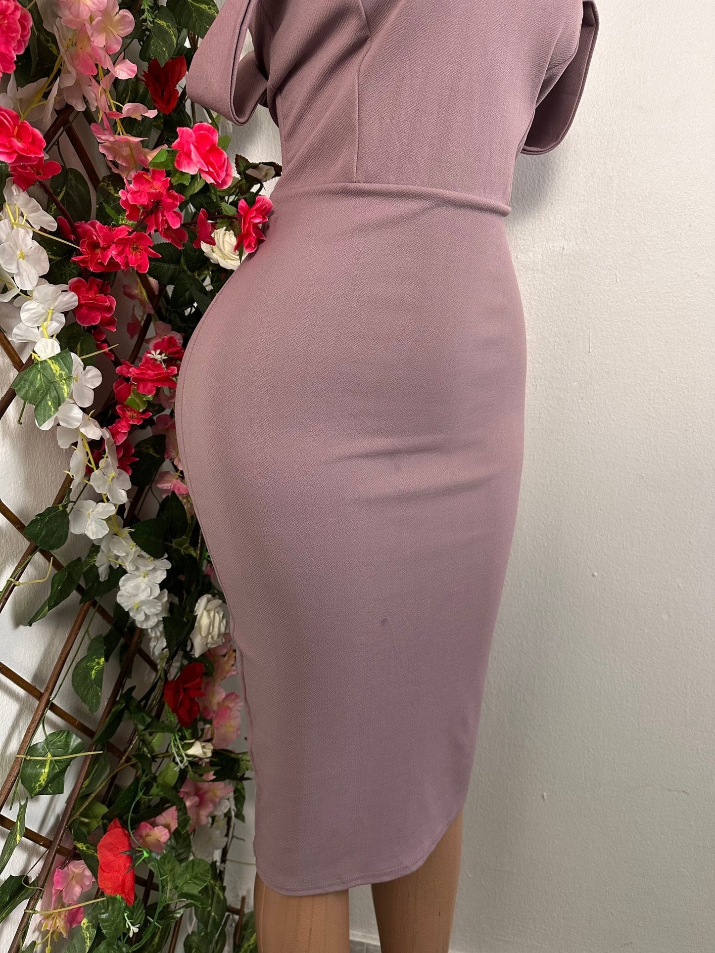 Robe moulante mi longue colle en bateau - Perluna StorePerluna Store