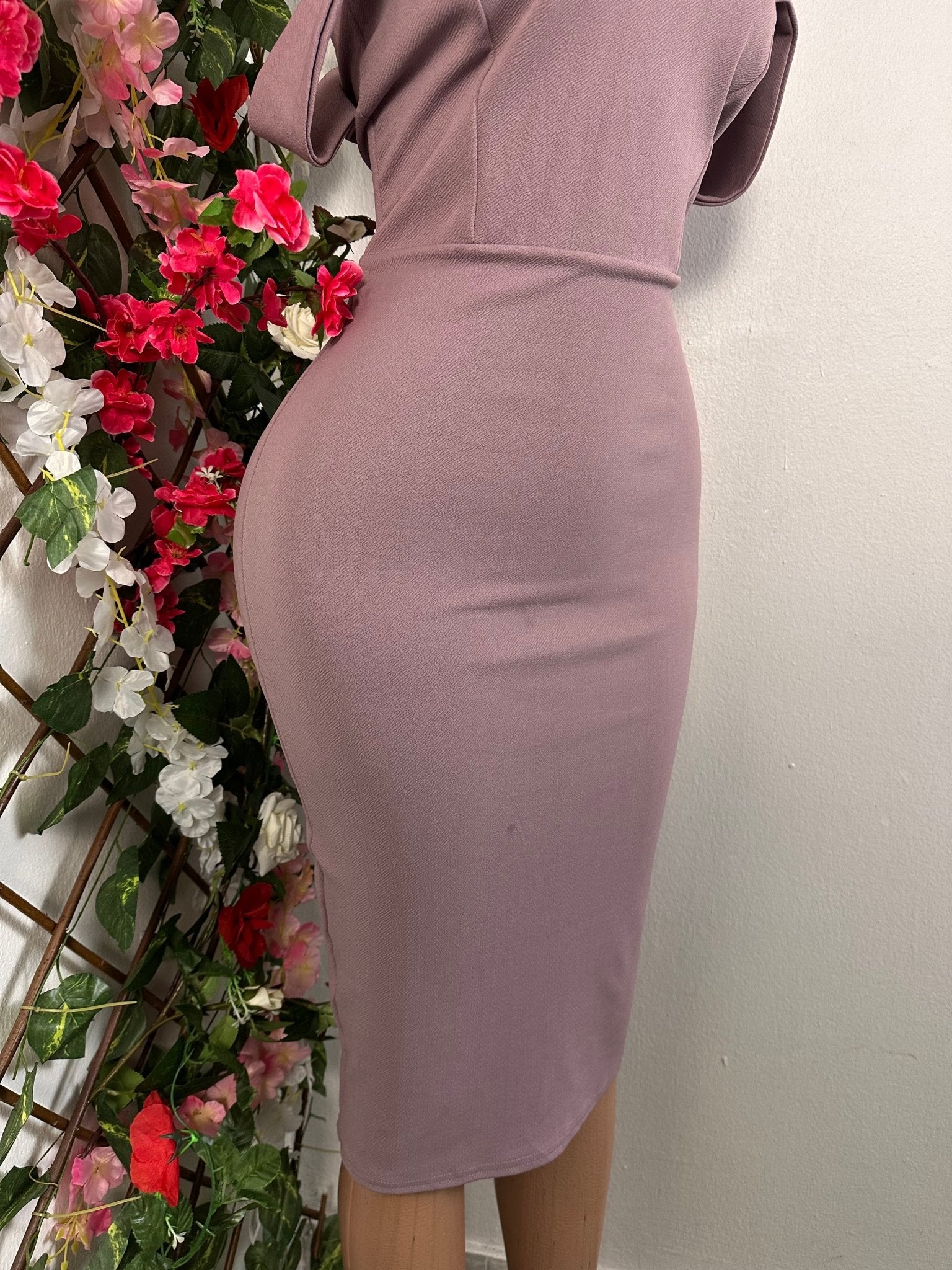 Robe moulante mi longue colle en bateau - Perluna Store