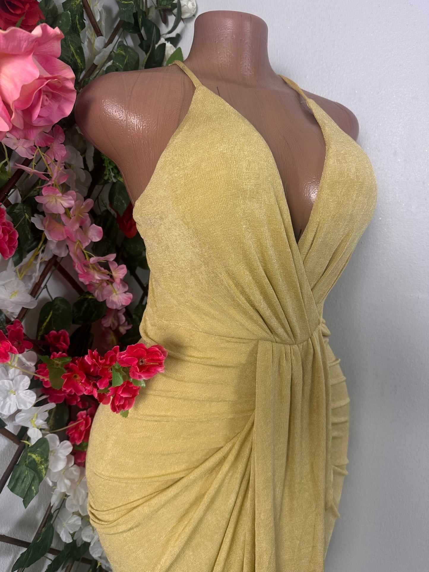 Robe élégante à fine bretelle drapé - Perluna StorePerluna Store