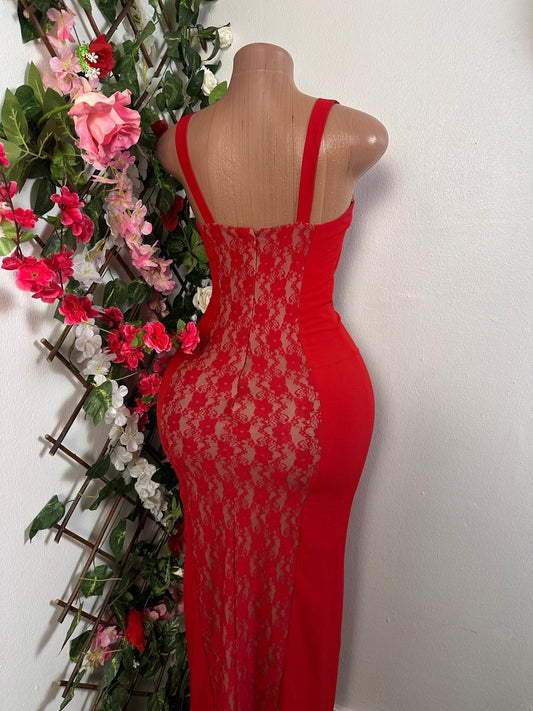 Robe élégante longue à fente remonté sans manche - Perluna Store