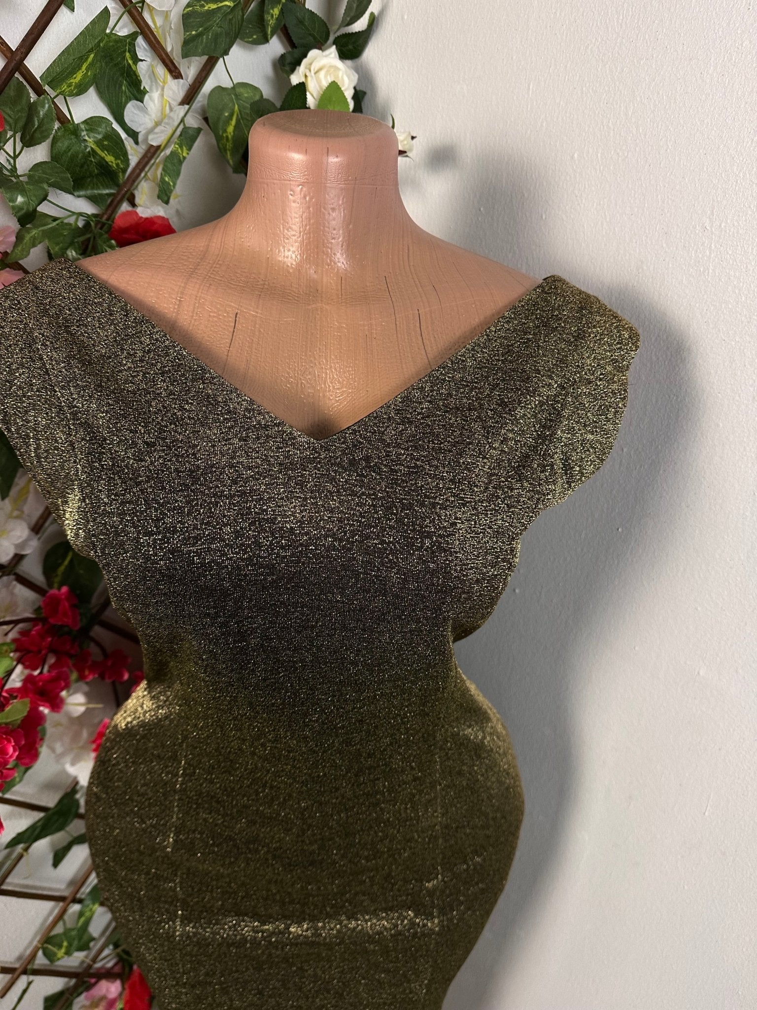 Robe soirée en pailleté colle bateau sans manche - Perluna Store