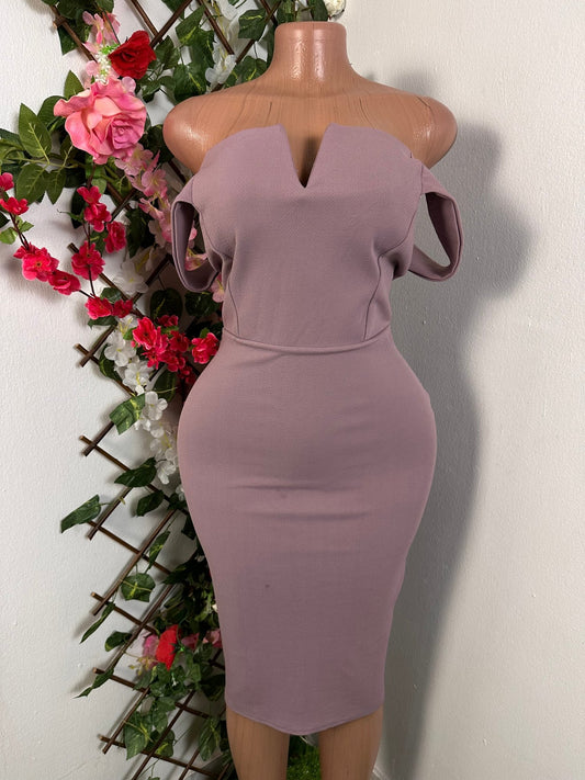 Robe moulante mi longue colle en bateau - Perluna Store