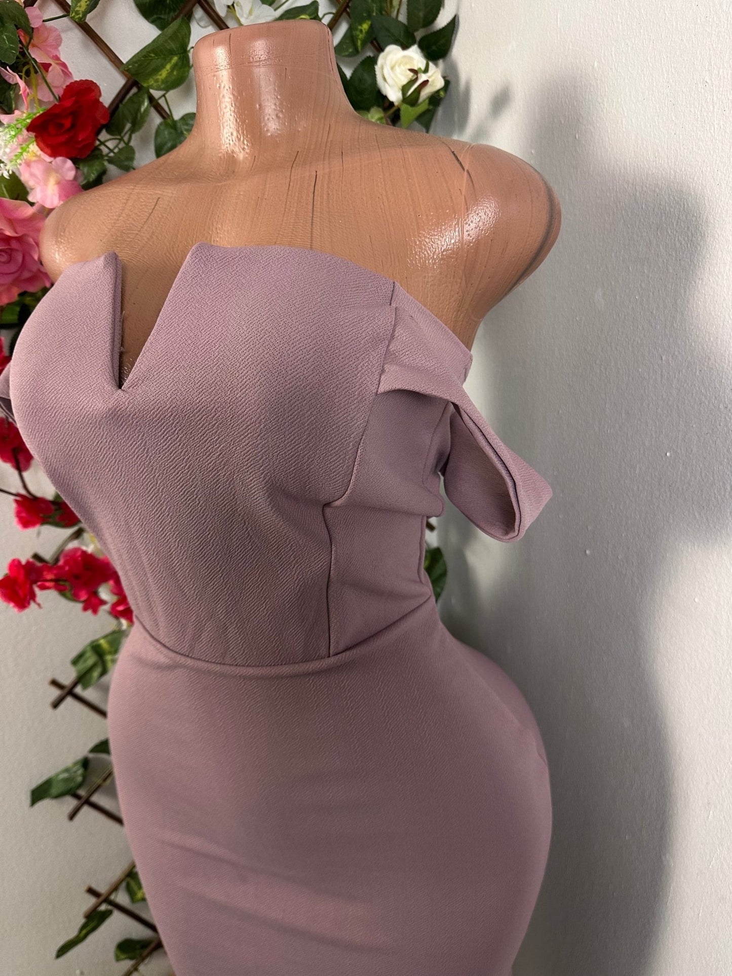 Robe moulante mi longue colle en bateau - Perluna StorePerluna Store