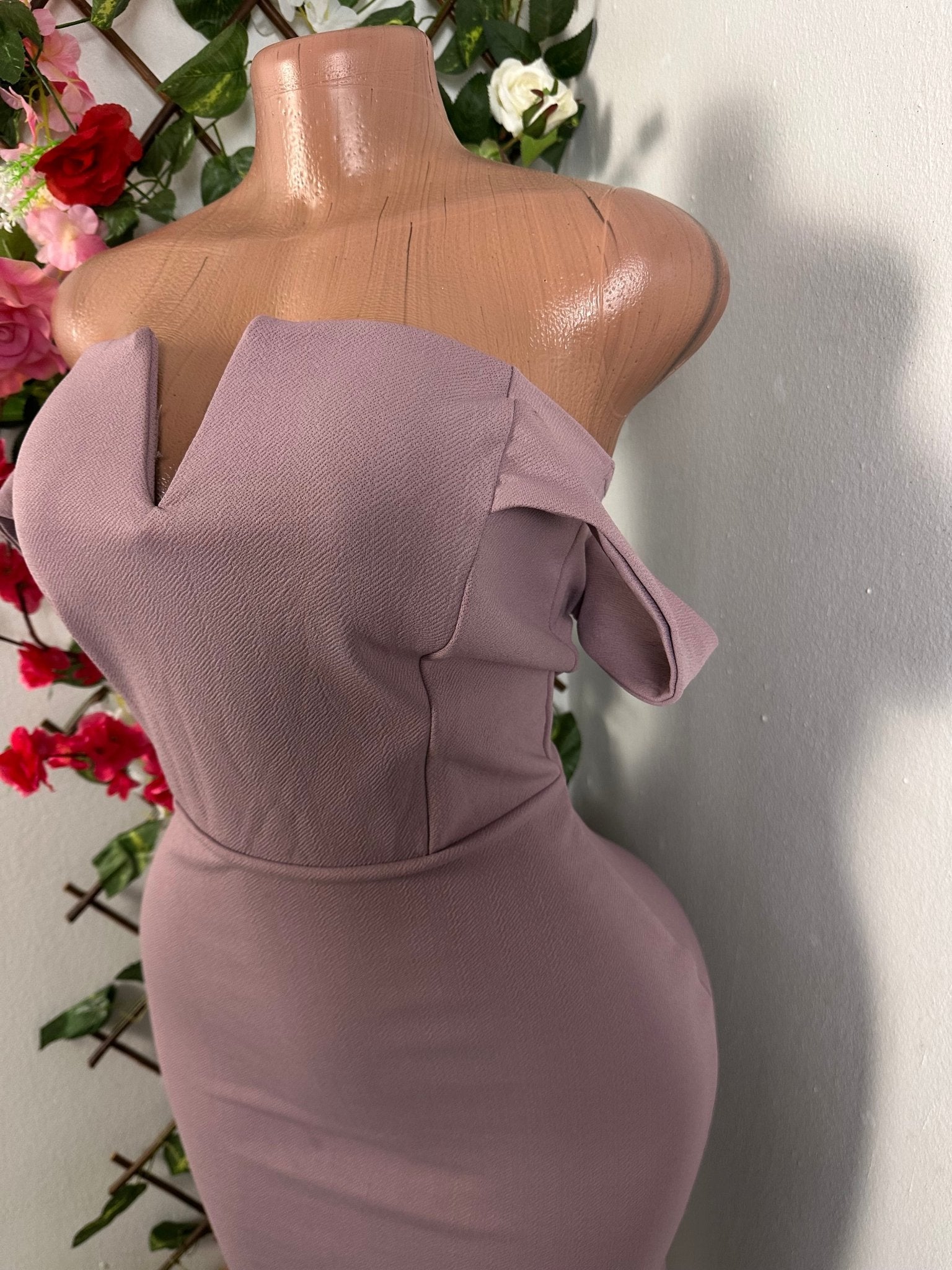 Robe moulante mi longue colle en bateau - Perluna Store