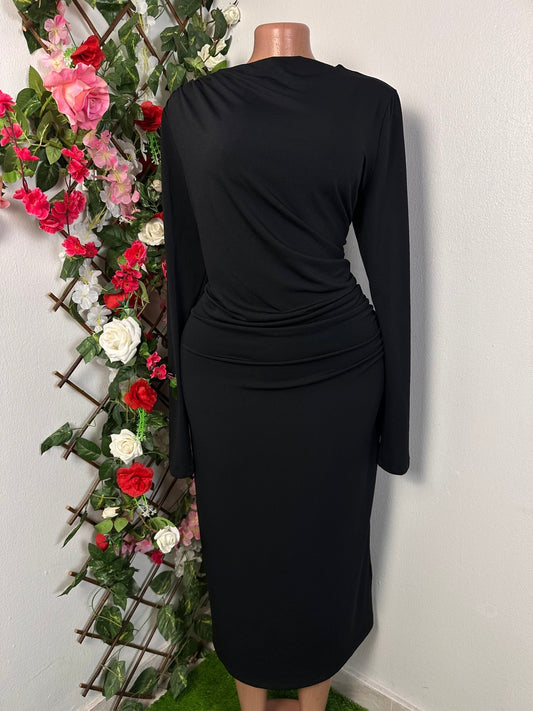 Robe longue a manche longue colle - Perluna Store