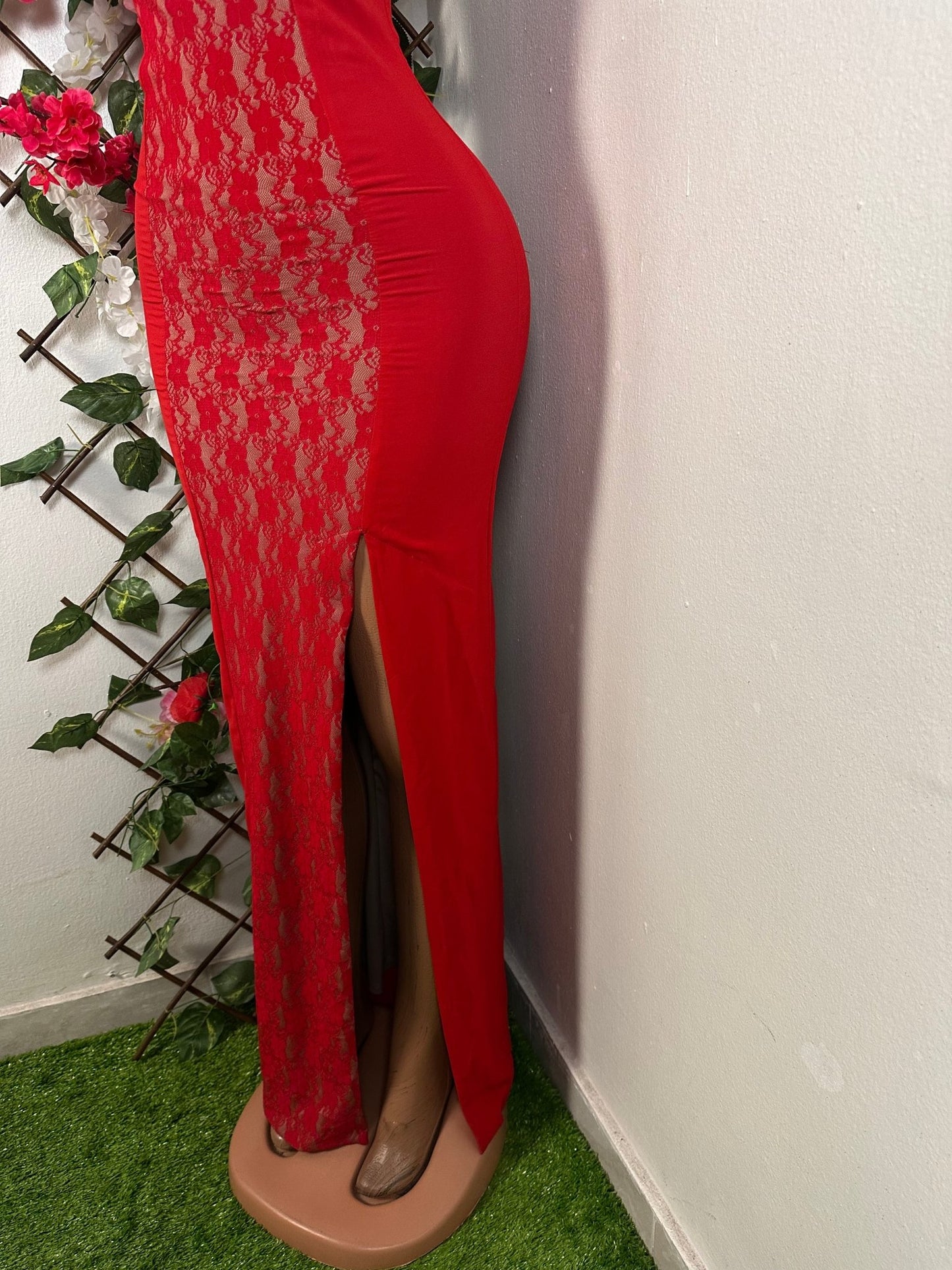 Robe élégante longue à fente remonté sans manche - Perluna Store