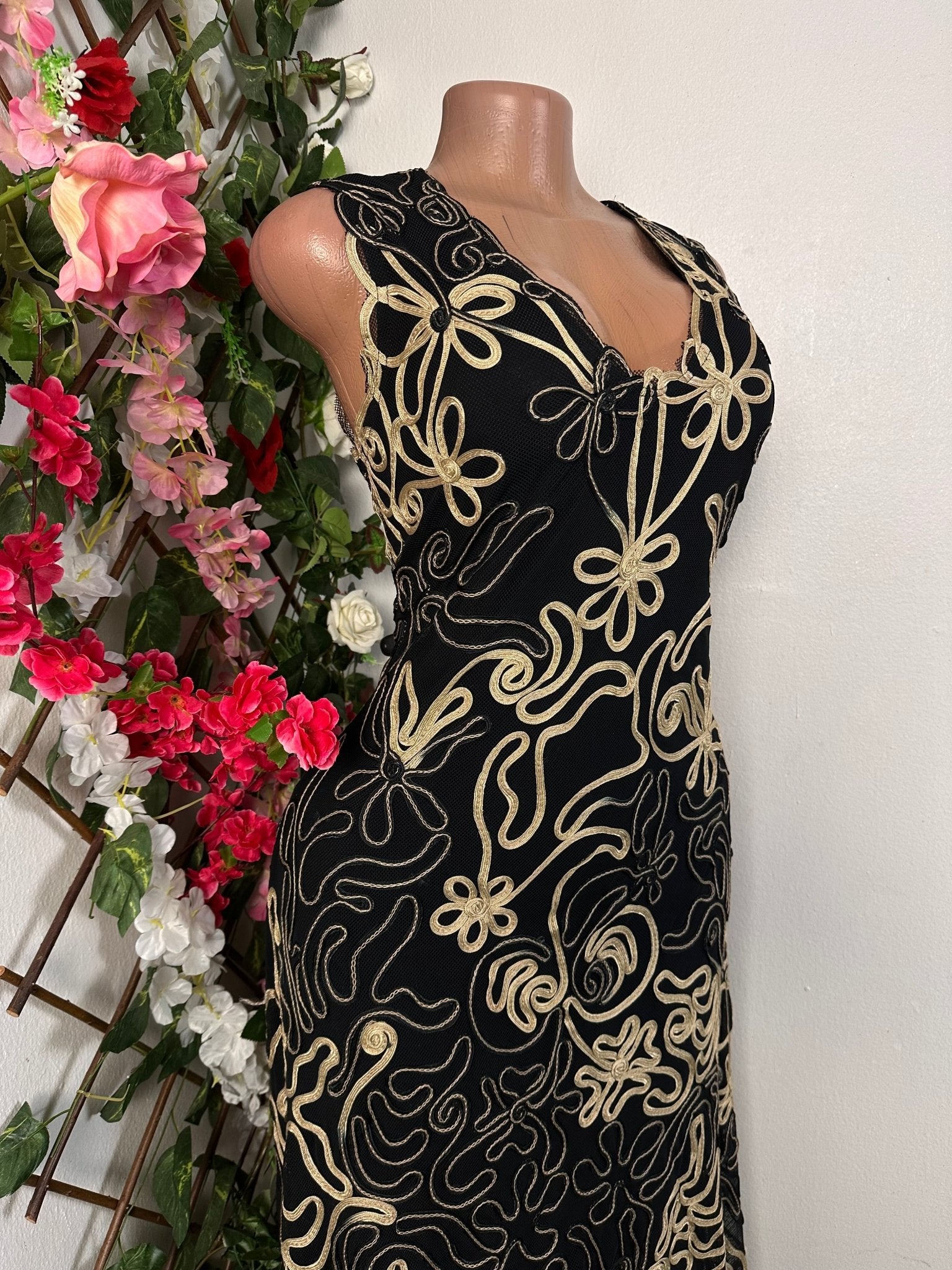 Robe longue décontracté sans manche en maille brodée - Perluna Store
