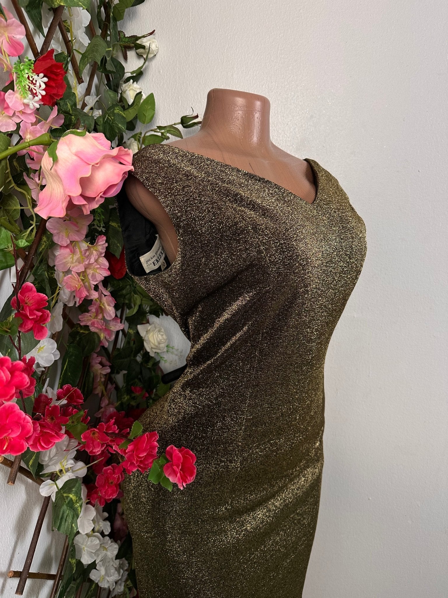Robe soirée en pailleté colle bateau sans manche - Perluna Store