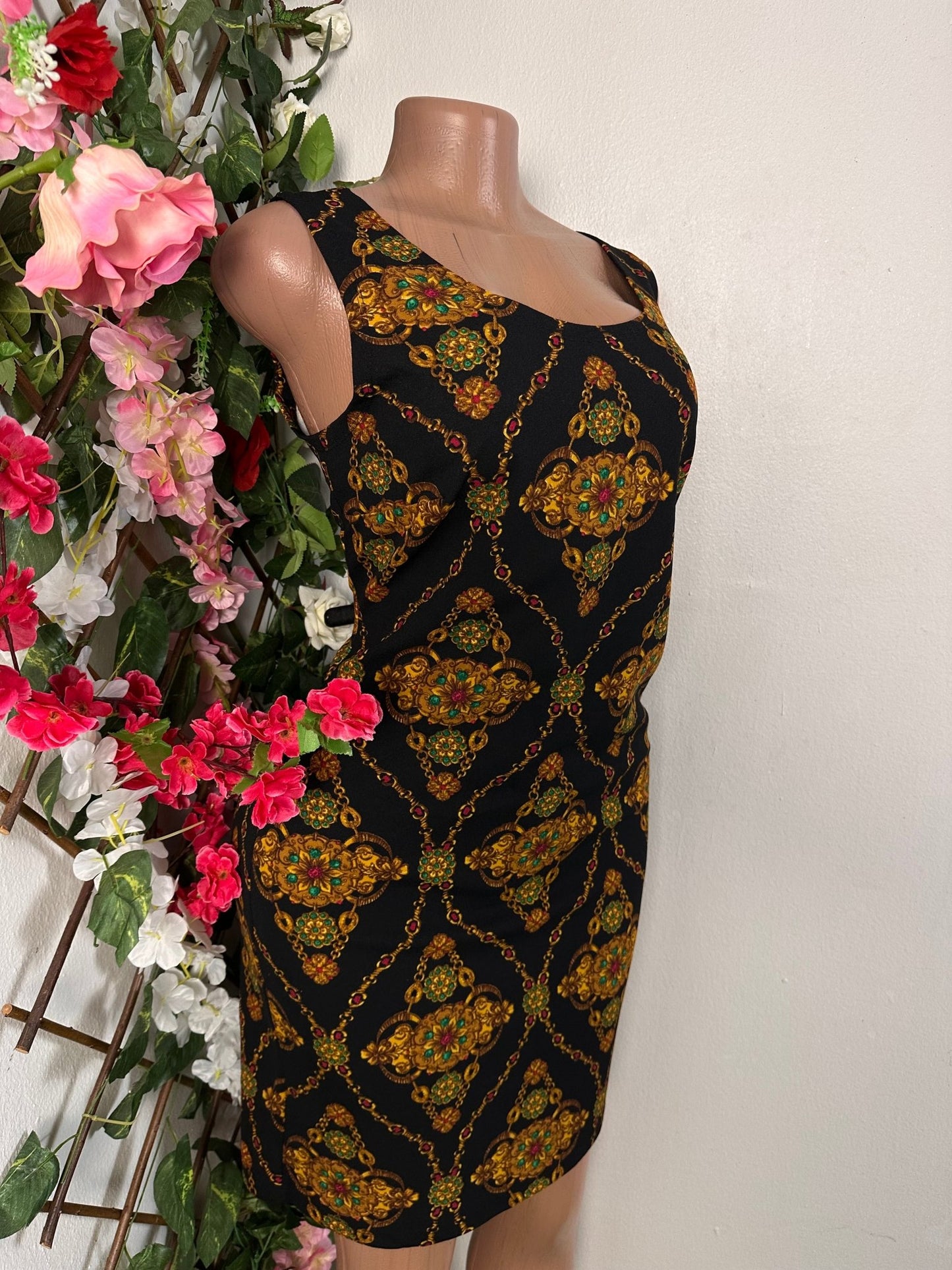 Robe moulante courte à imprimé sans manche - Perluna Store