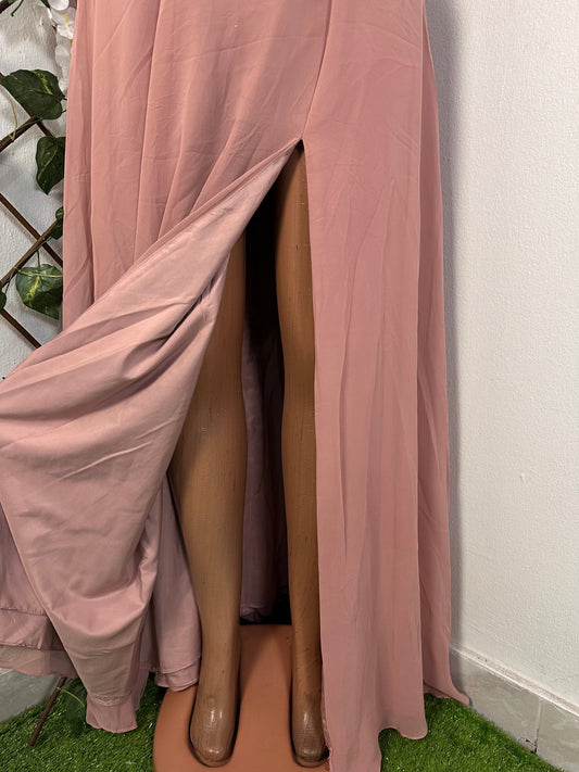 Robe longue élégante sans manche a nœud dans le dos - Perluna Store
