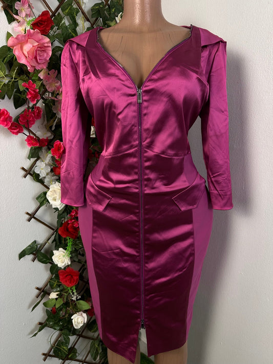 Robe de fête élégante a fermeture éclaire manche 3/4 - Perluna Store