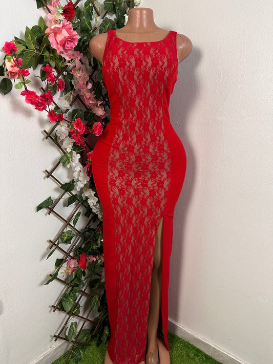 Robe élégante longue à fente remonté sans manche - Perluna Store