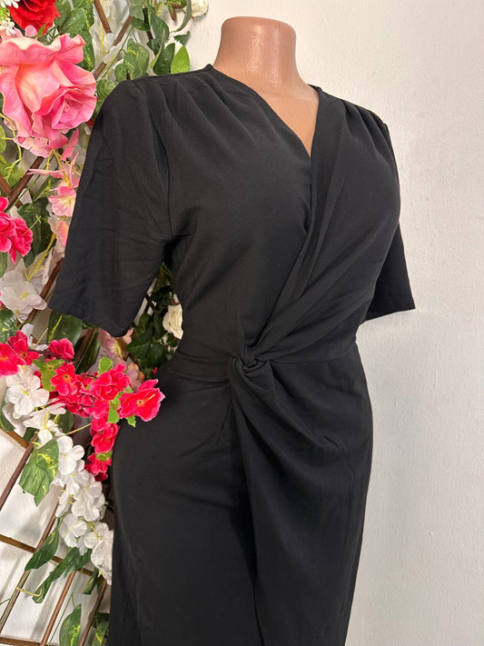 Robe croisée drapé à manche courte - Perluna Store