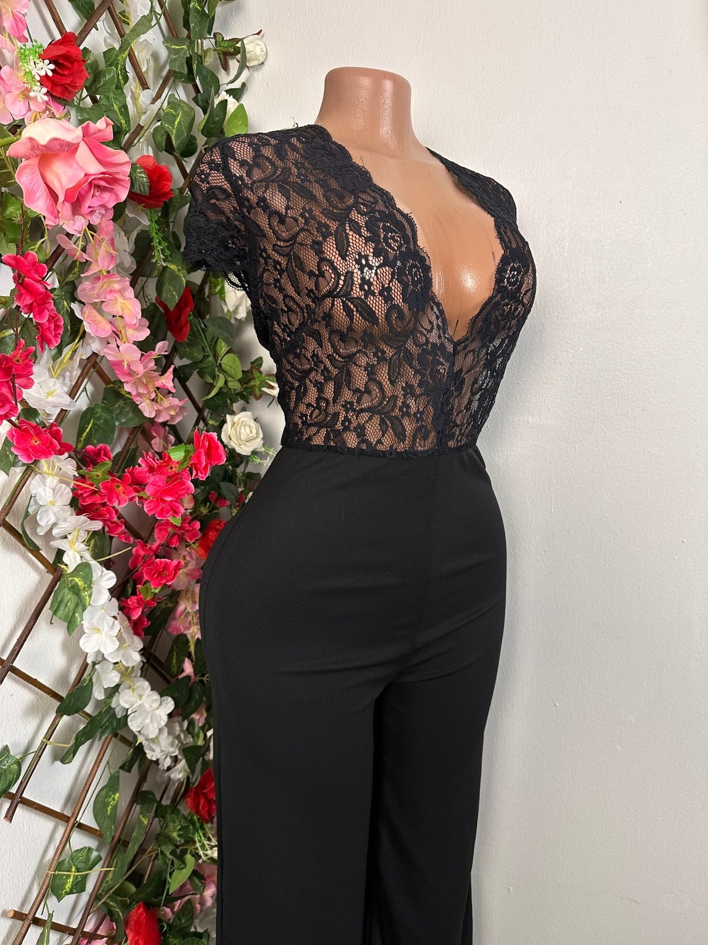 Combinaison jambe évasée top en dentelle - Perluna StorePerluna Store