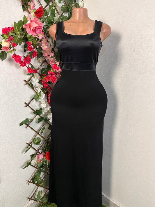Robe longue top en satin colle en carré - Perluna Store