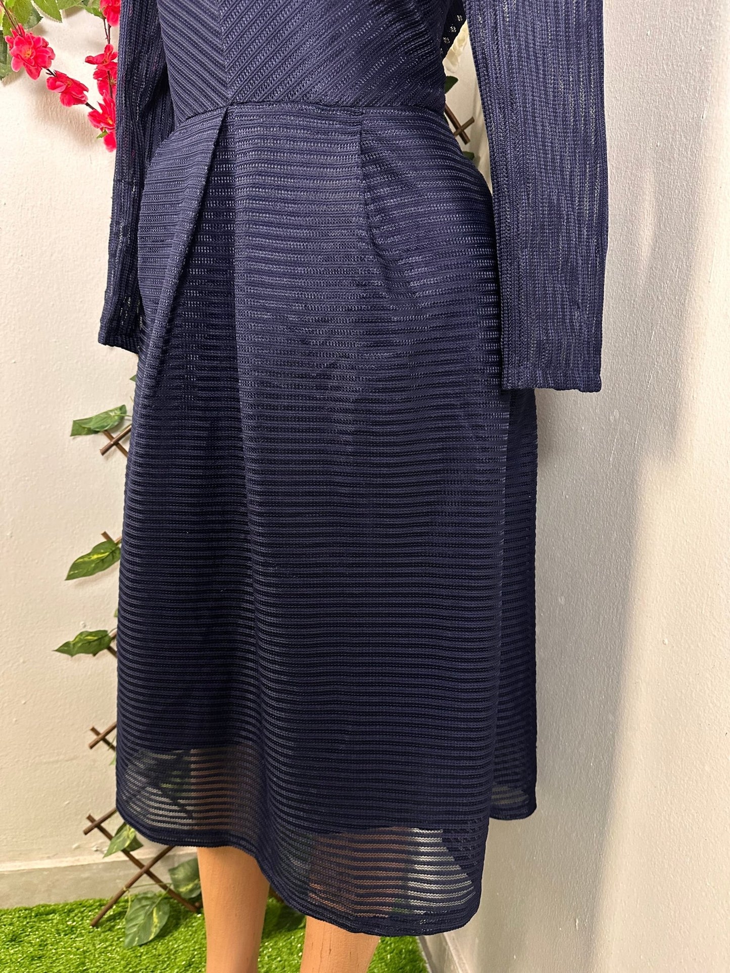 Robe mi longue évasée a manche longue voilée - Perluna StorePerluna Store