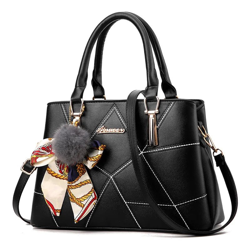Sac à main de luxe à bandoulière tendance en cuir PU noir pour femmes - Perluna StorePerluna Store