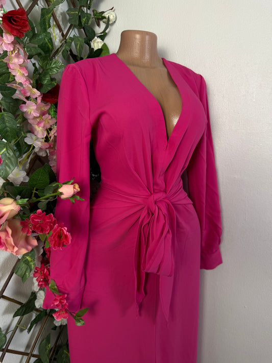 Robe longue à noeud long manche