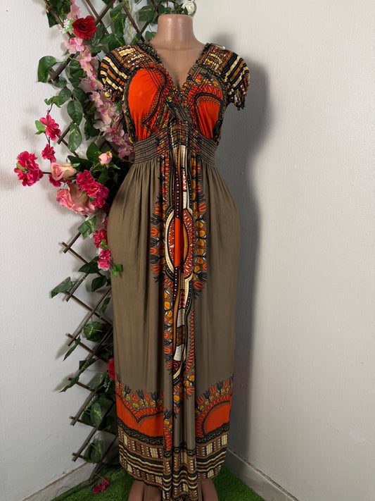 Robe longue à imprimer pagne africaine