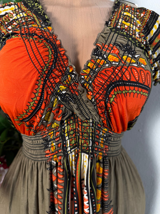 Robe longue à imprimer pagne africaine