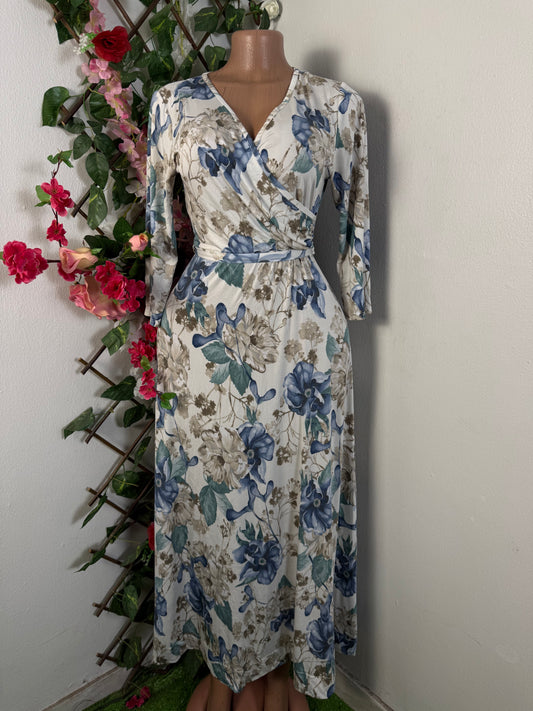 Robe longue croisé manche 3/4