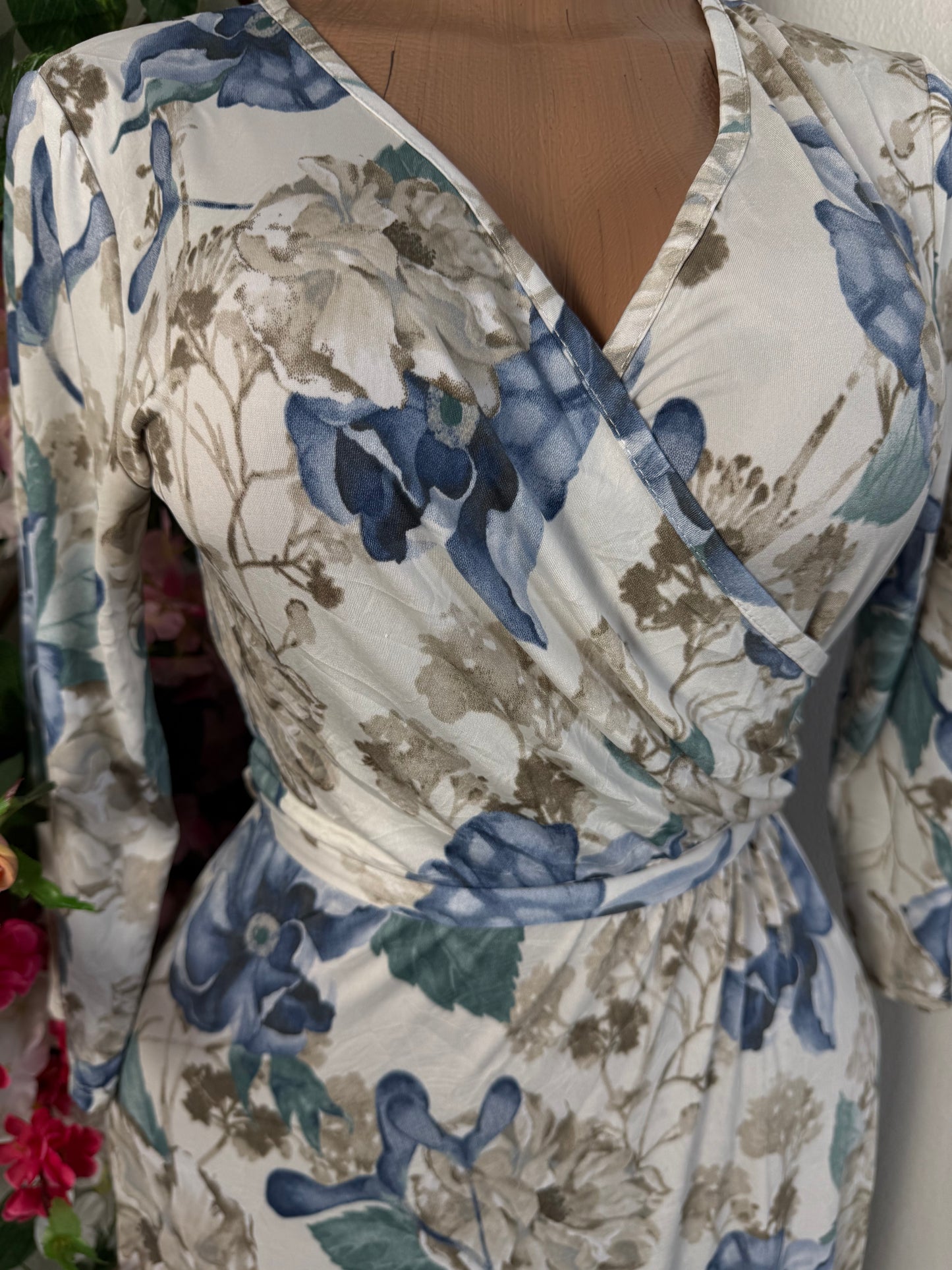 Robe longue croisé manche 3/4