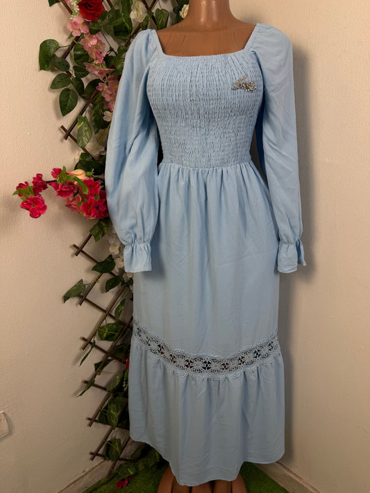 Robe longue à longue manche