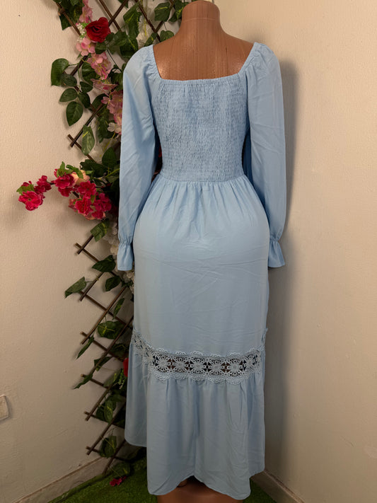 Robe longue à longue manche