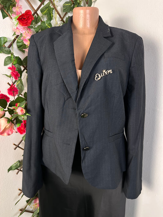 Veste de bureau classique pour femme couleur gris foncée