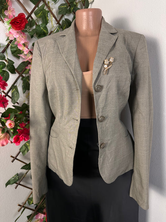 Veste blazer pour femme couleur gris à 3 bouton