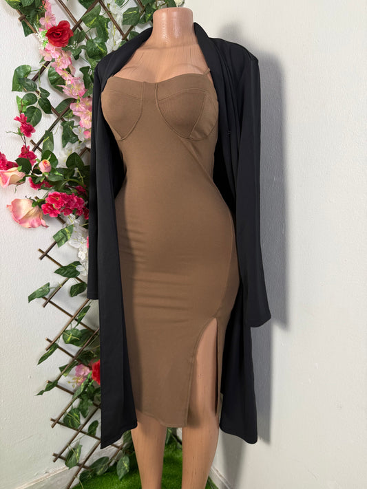 Robe par-dessus mi longue a manche longue