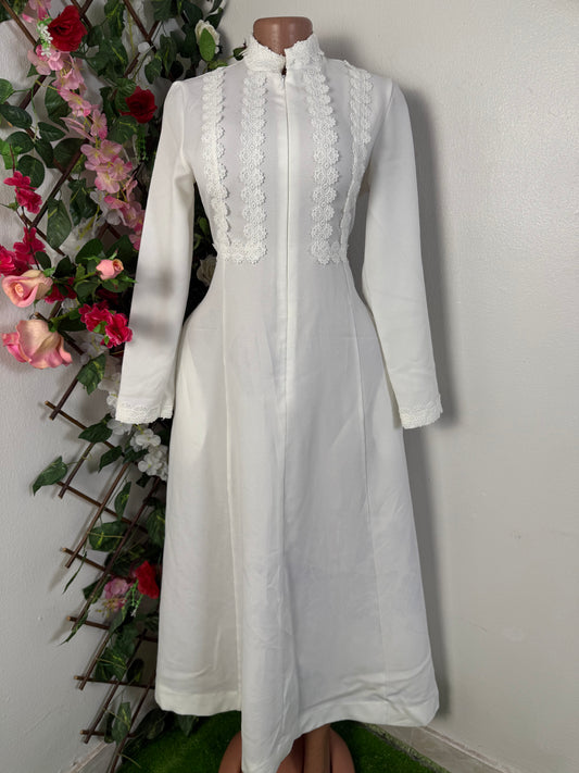 Robe longue cintrée a colle mao manche longue