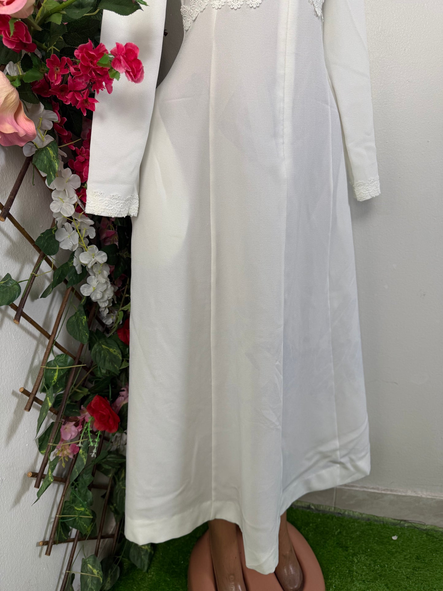 Robe longue cintrée a colle mao manche longue