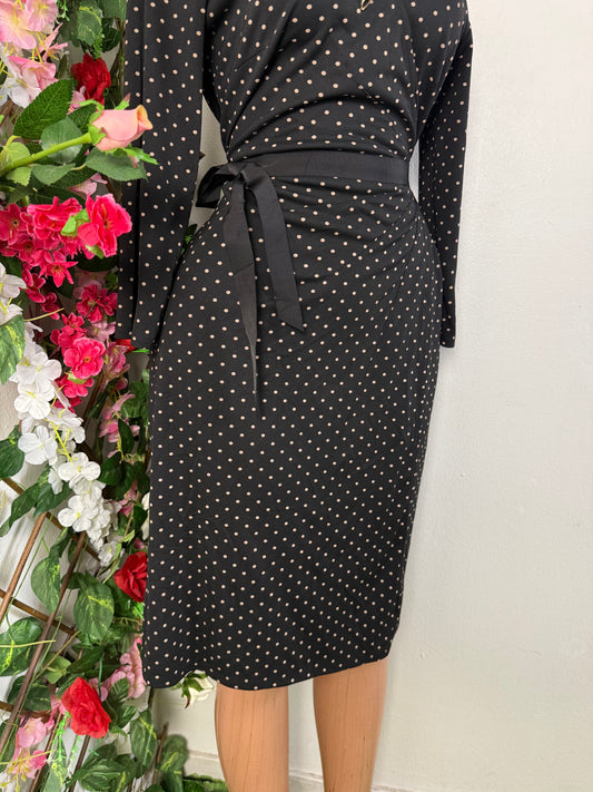 Robe mi longue croisée manche longue