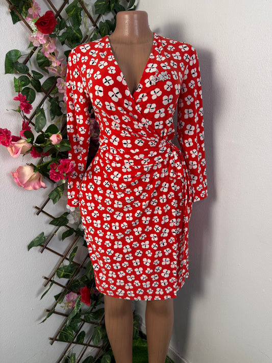 Robe portefeuille courte a longue manche