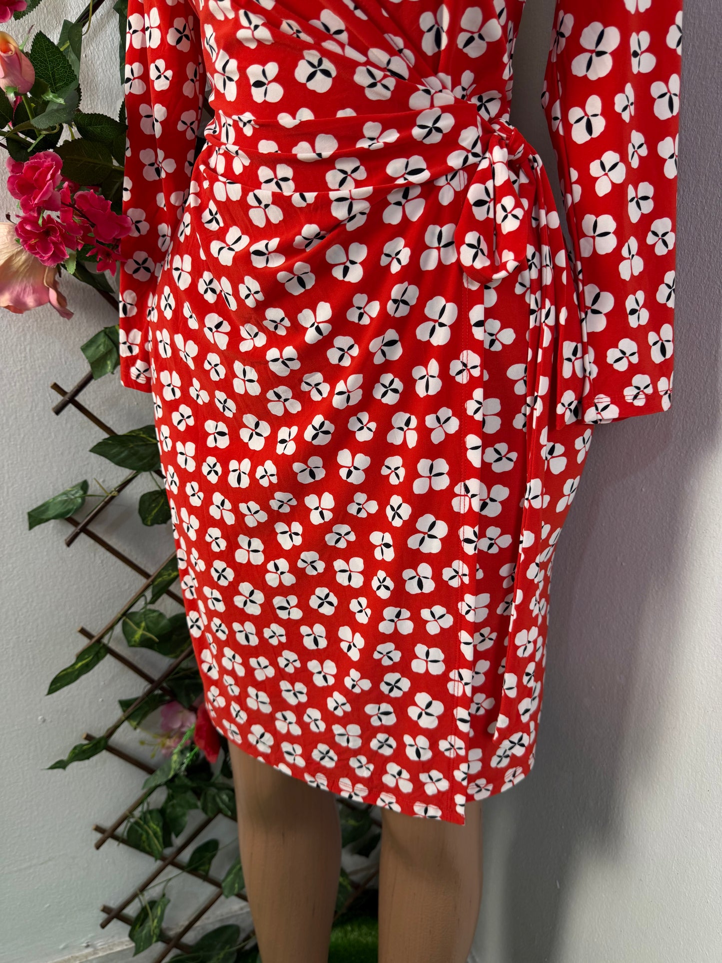 Robe portefeuille courte a longue manche