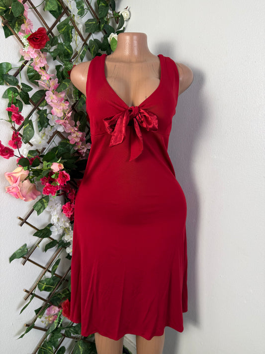 Robe mi longue sans manche a noeud