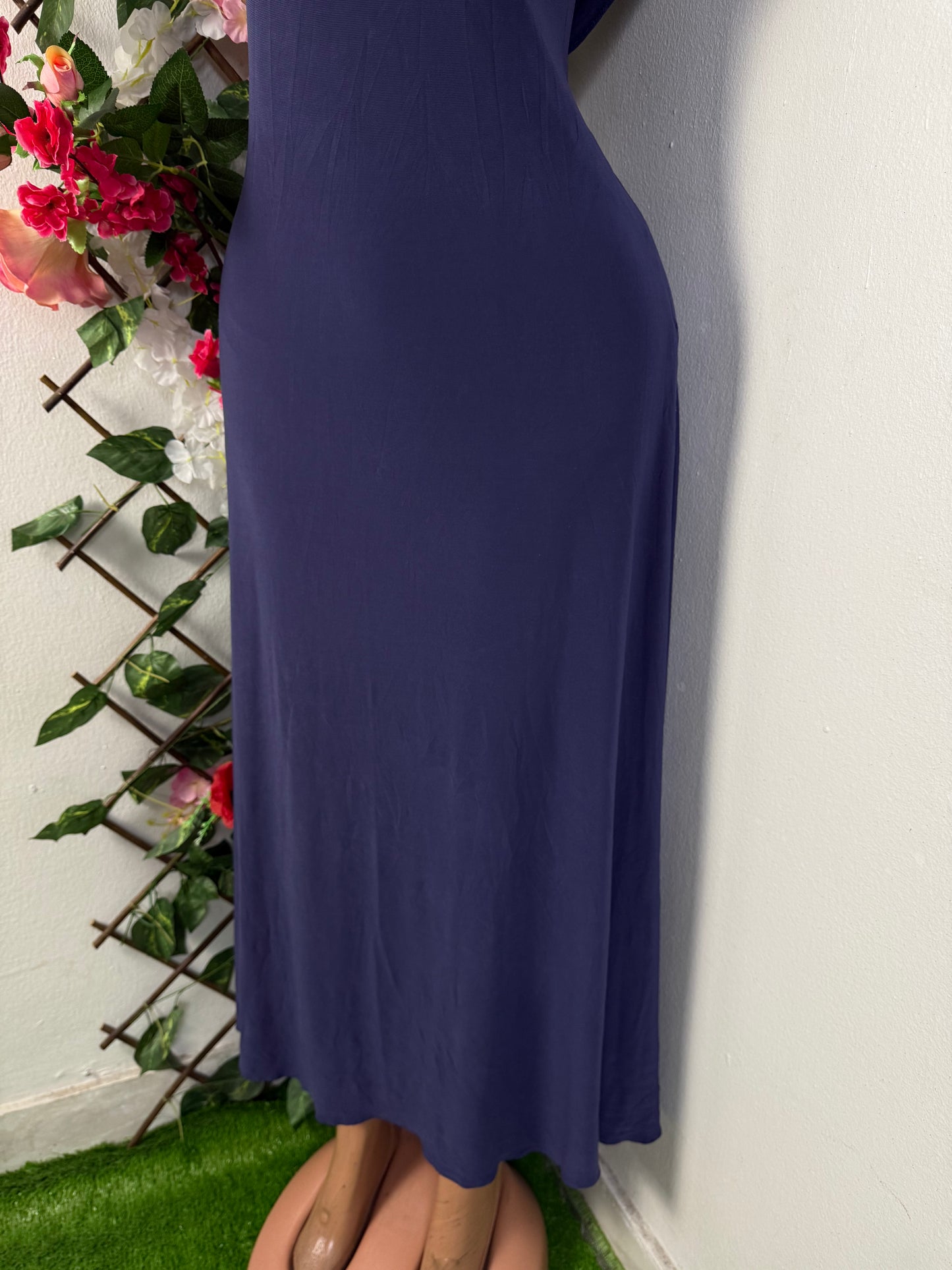 Robe longue voile dans le dos sans manche