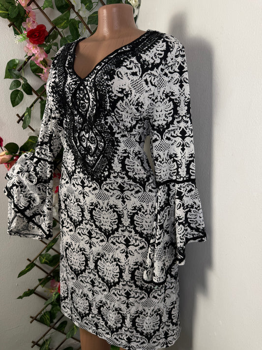 Robe décontracté manche longue évasée