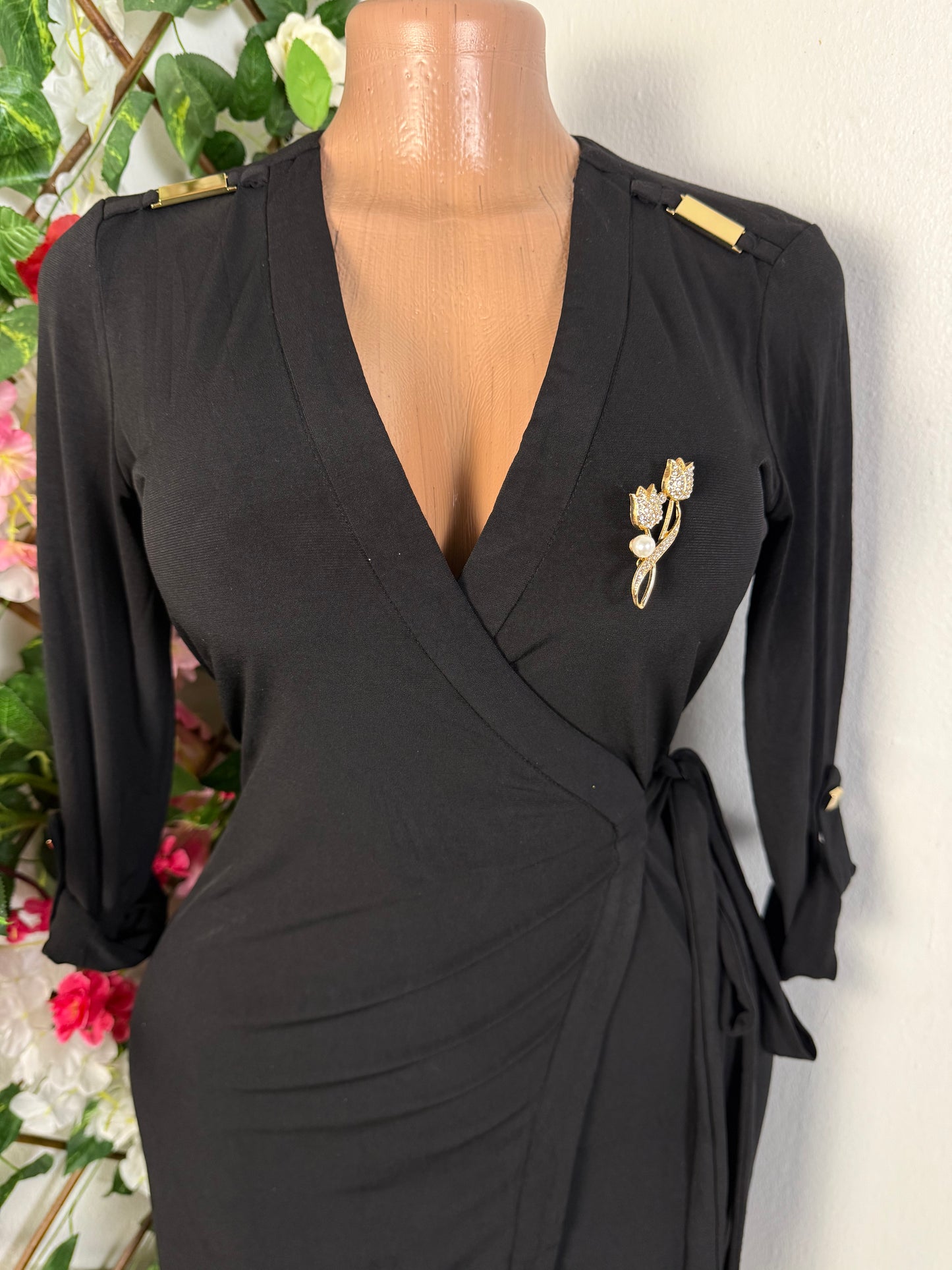 Robe portefeuille noir metal d'oree