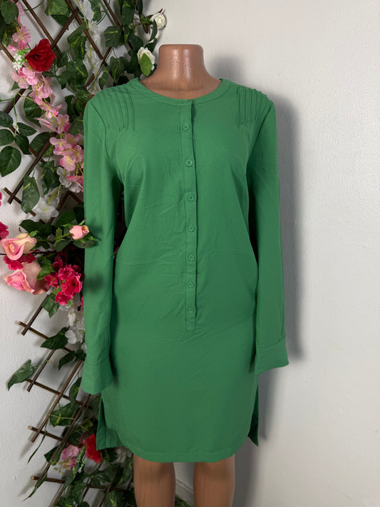 Robe chemise manche longo colle mao