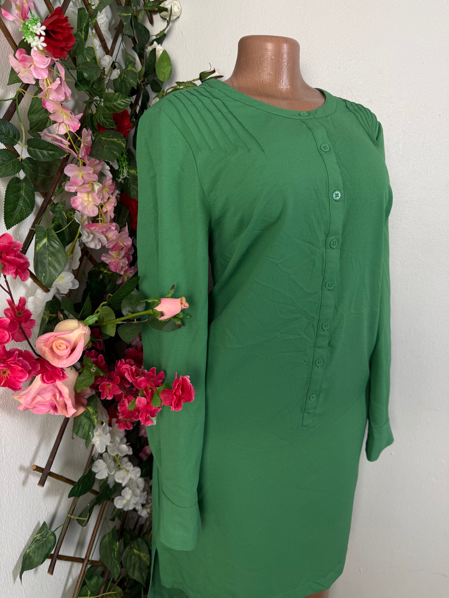 Robe chemise manche longo colle mao