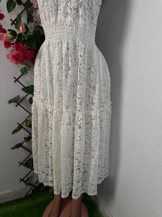 Robe longue en dentelle sans mache