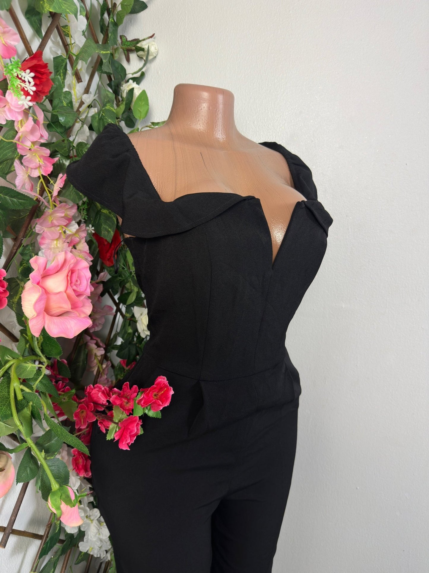 Combinaison élégante à jambe longue ajusté avec décolleté bateau - Perluna Store - kinshasa