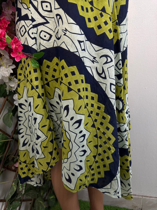 Robe a imprimer colle chemise sans manche - Perluna Store - kinshasa