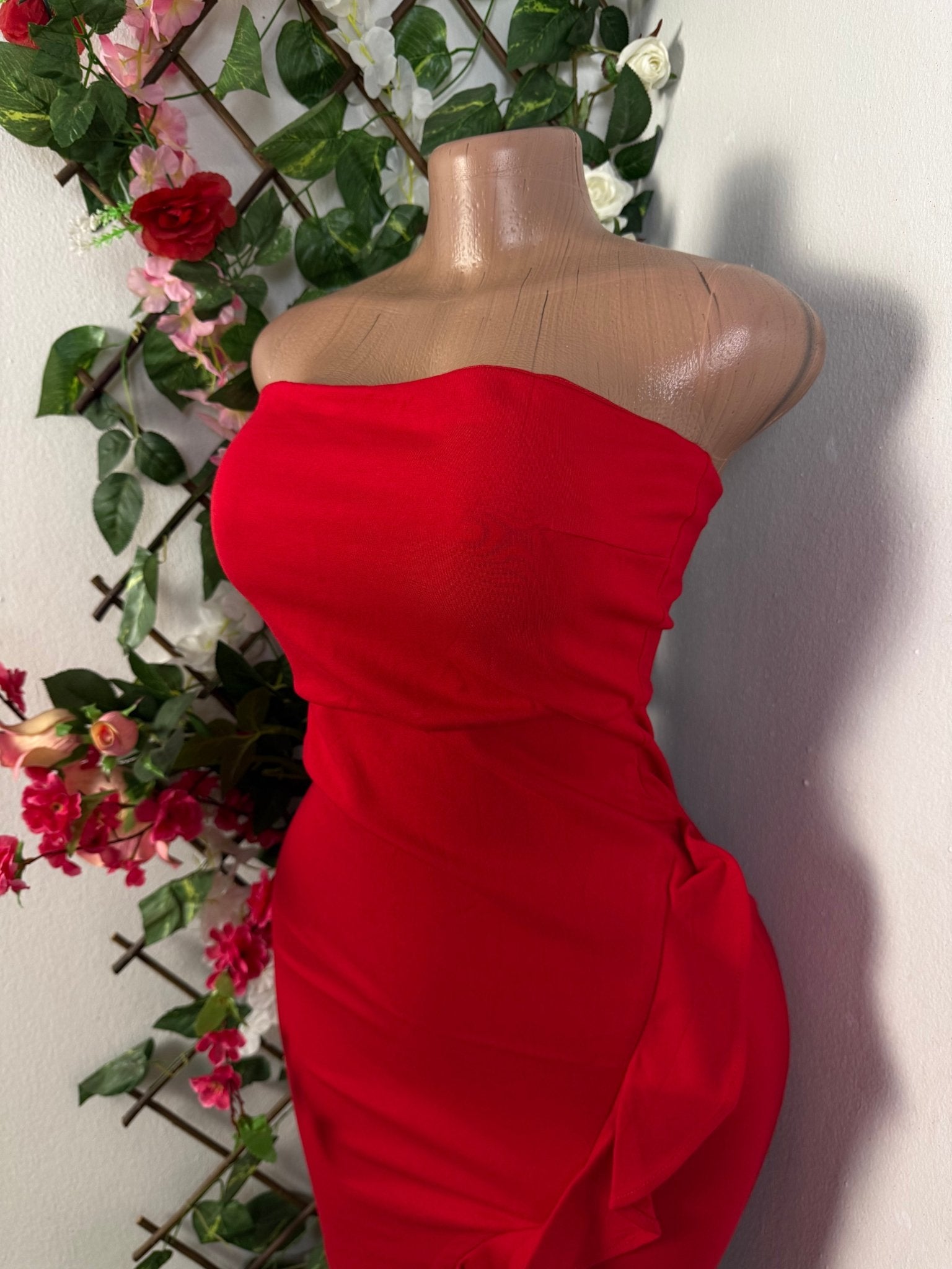 Robe bustier à fente volant  - Perluna Store - kinshasa