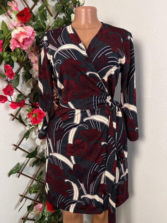 Robe croisé courte à motif géométrique - Perluna Store - kinshasa