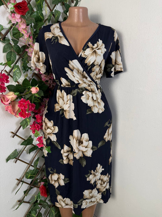 Robe croisé fleurie courte manche - Perluna Store - kinshasa