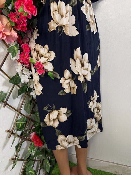 Robe croisé fleurie courte manche - Perluna Store - kinshasa