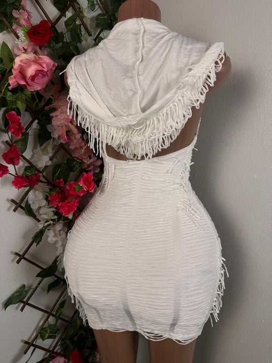 Robe devant drapée a capuce dos nue - Perluna Store - kinshasa
